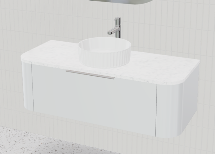 Santos Flat Vanity with Silksurface Top