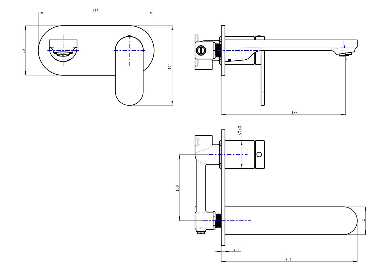Capo Wall Basin Mixer