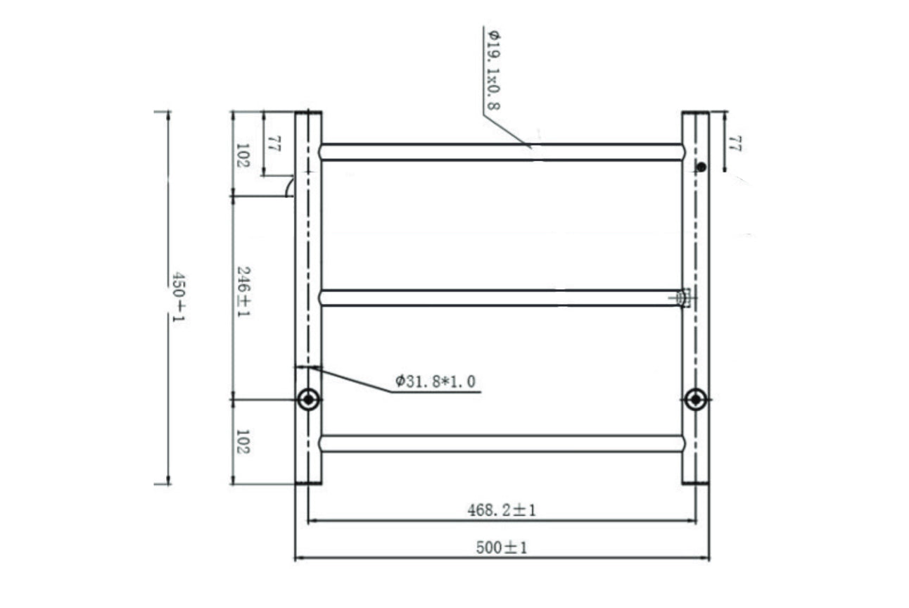 Avid 3 Bar Heated Towel Rail