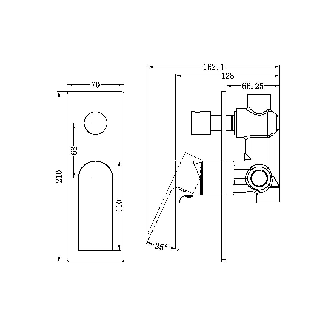 Bianca Wall Mixer with Divertor By Nero Tapware