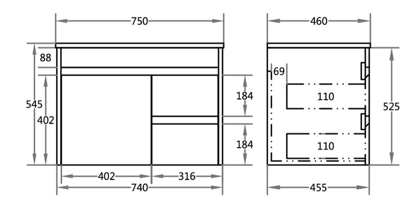 Avis Wall Hung Vanity