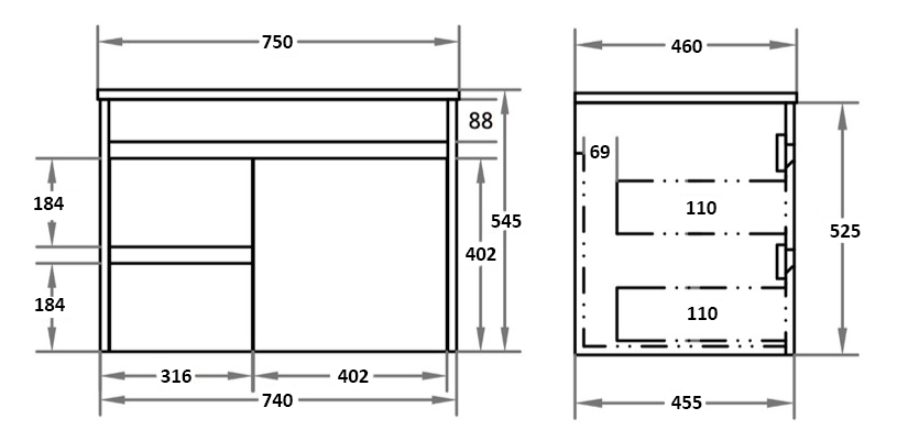 Avis Wall Hung Vanity