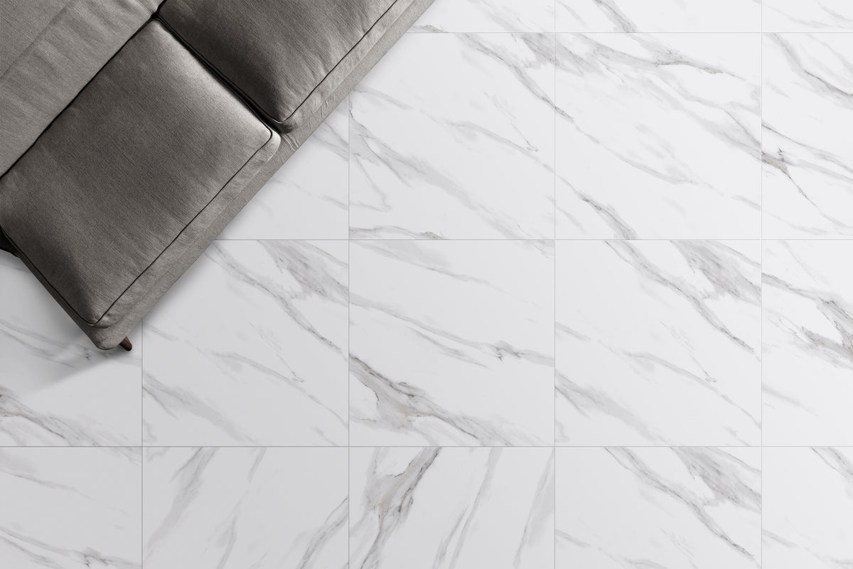 Tuscan Carrara Rectified Glazed Porcelain Tile
