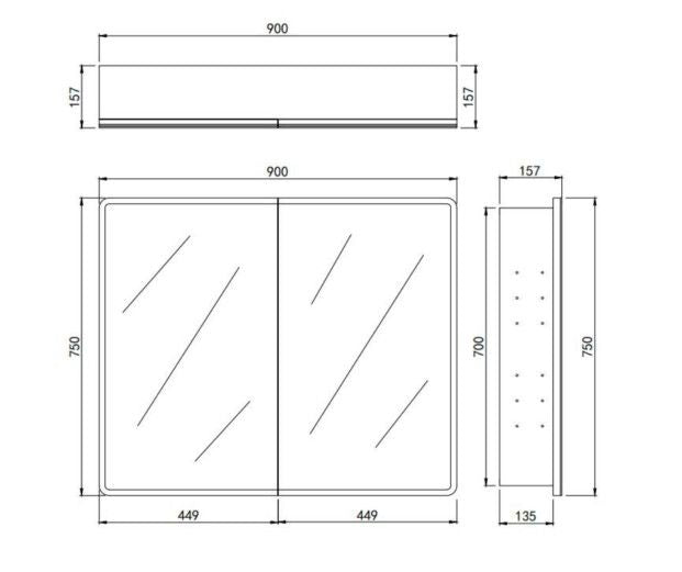 Avola LED Mirror Cabinet By Lukka
