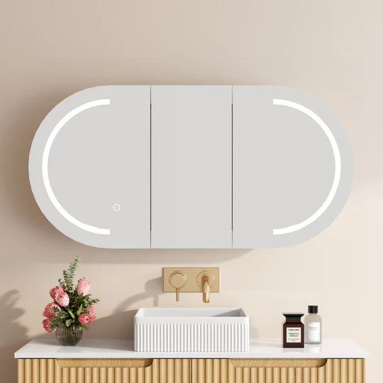 Maldives LED Oval Mirror Cabinet