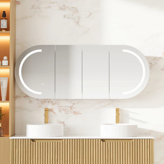 Maldives LED Oval Mirror Cabinet