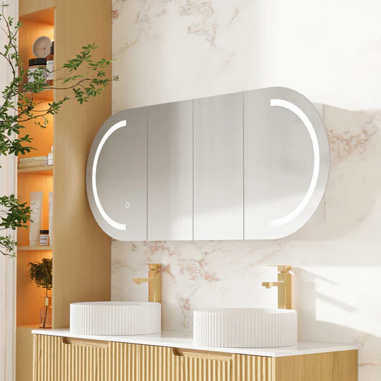Maldives LED Oval Mirror Cabinet
