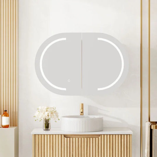 Maldives LED Oval Mirror Cabinet