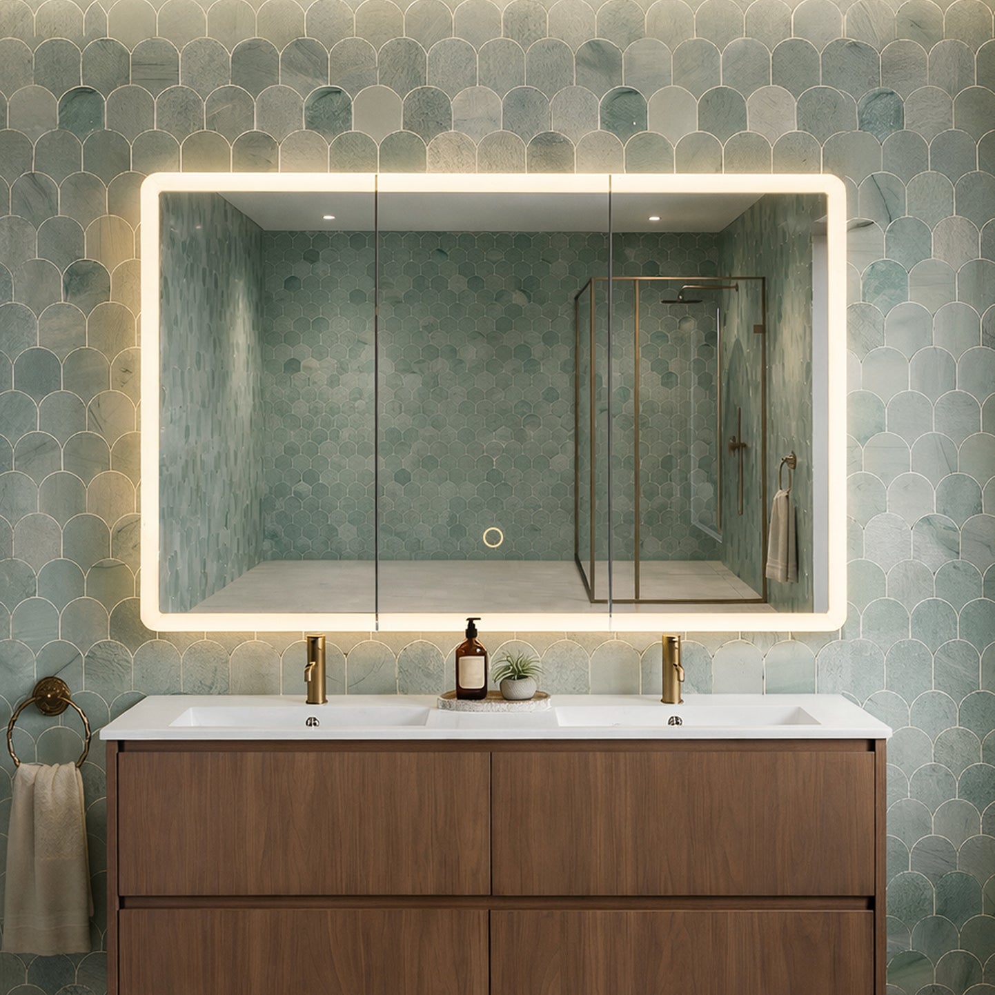 Avola PVC LED Mirror Matte White Cabinet 1200mm Soft Close