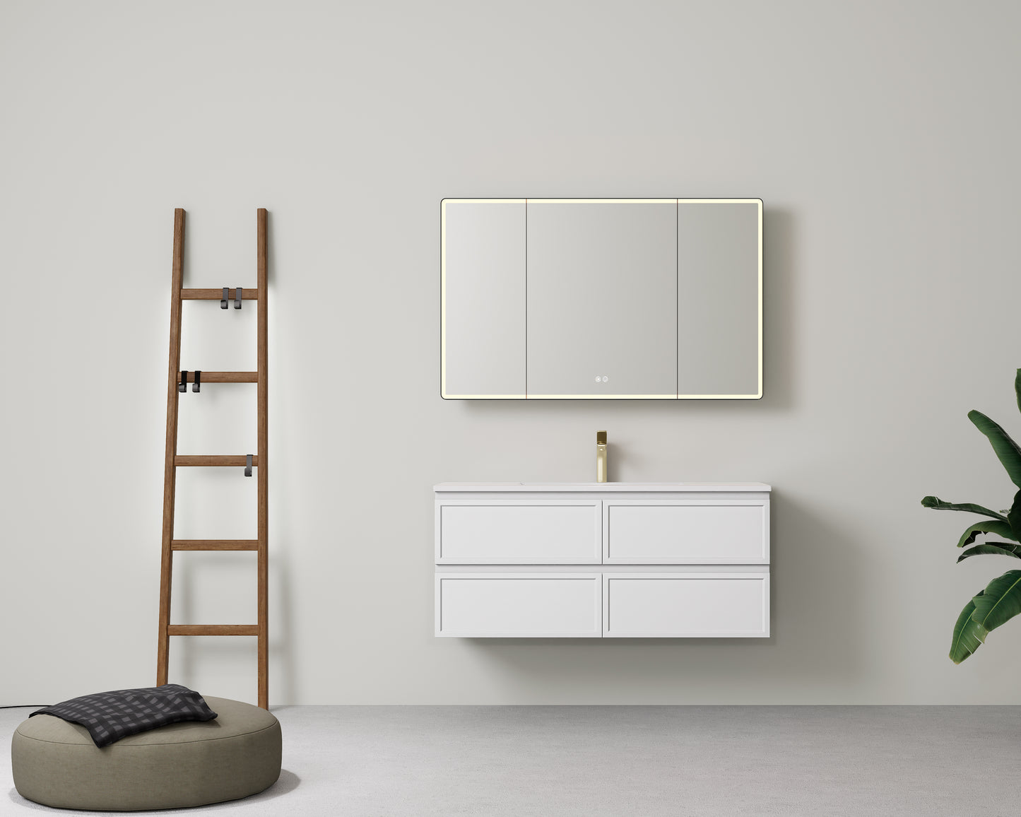 Hamilton Slim Matte White Vanity By Lukka