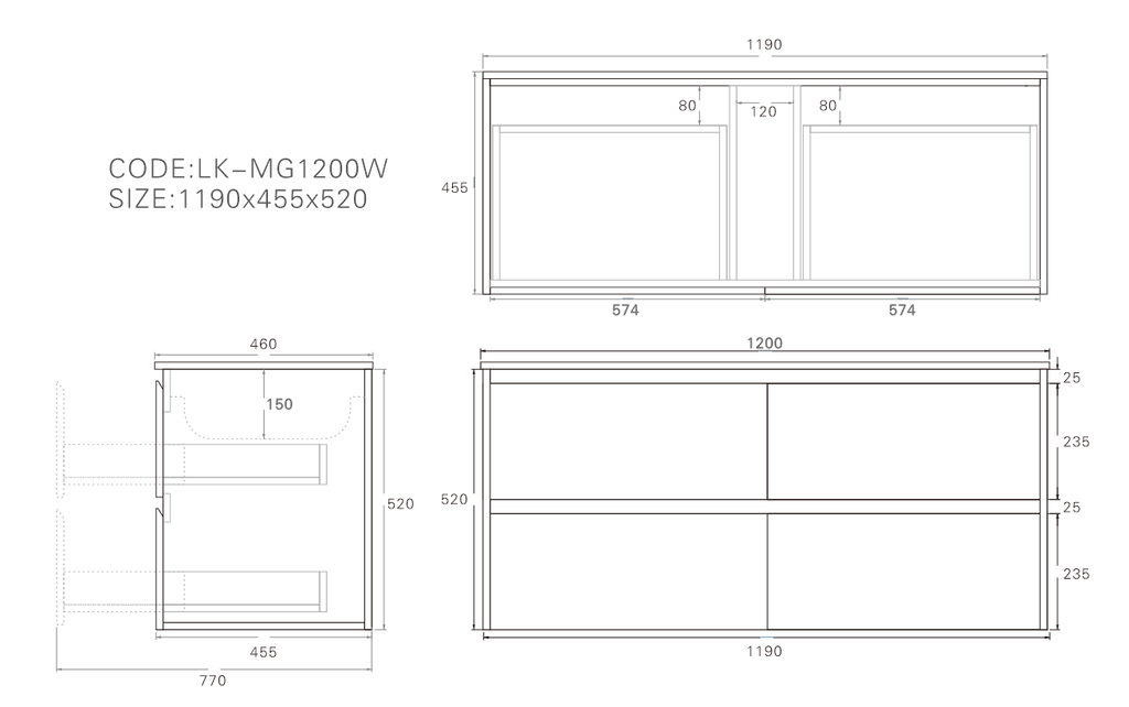 Gladestone Wall Hung Vanity