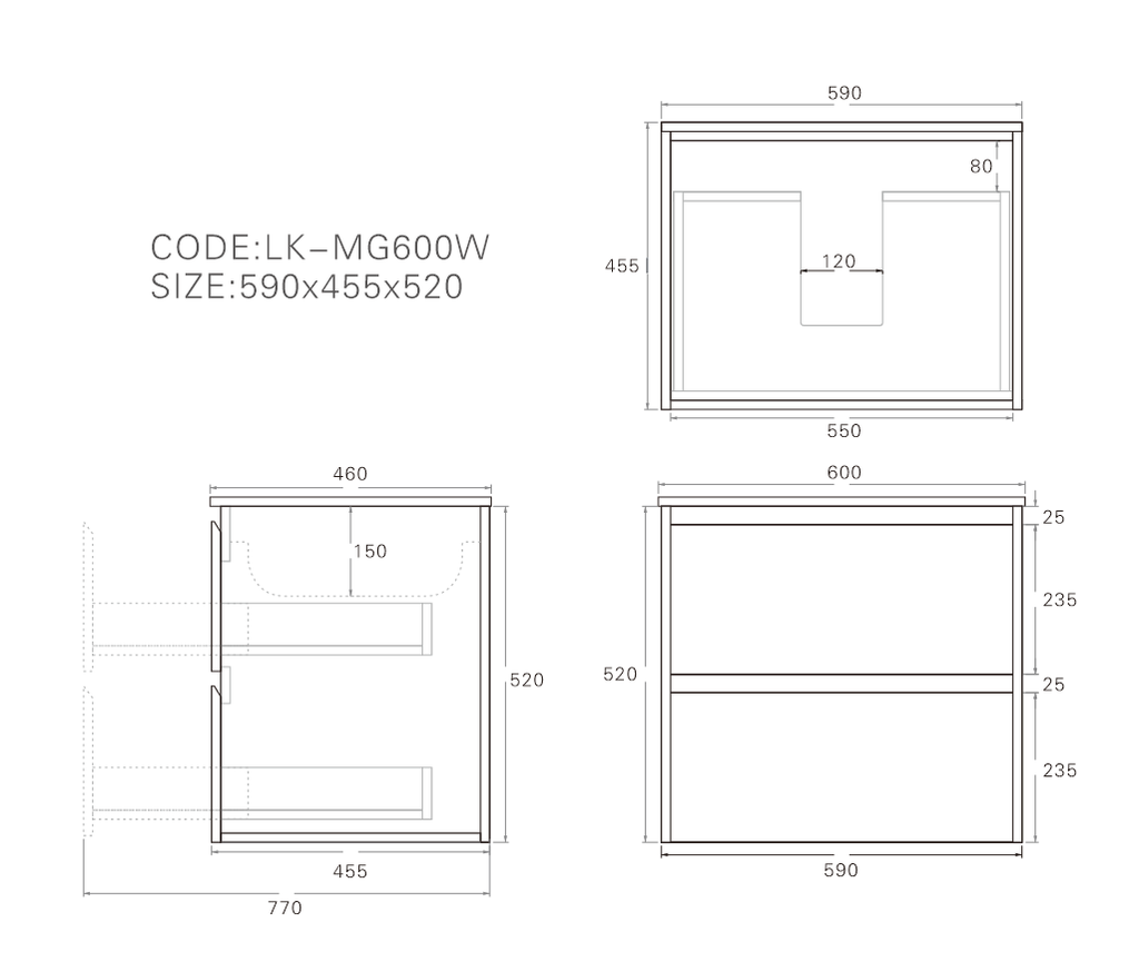 Gladestone Wall Hung Vanity