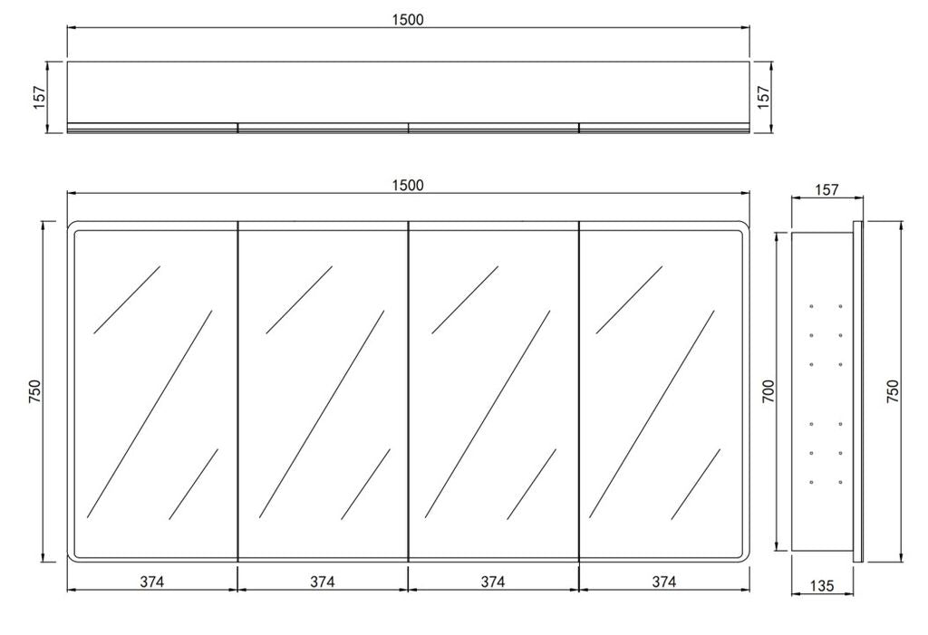 Avola LED Mirror Cabinet By Lukka